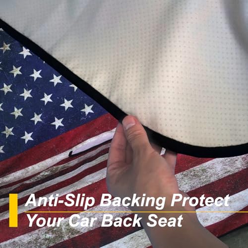 Back Seat Cover for Car Trucks Van SUV Jeep (Rear Bench Seat Towel / American Flag)