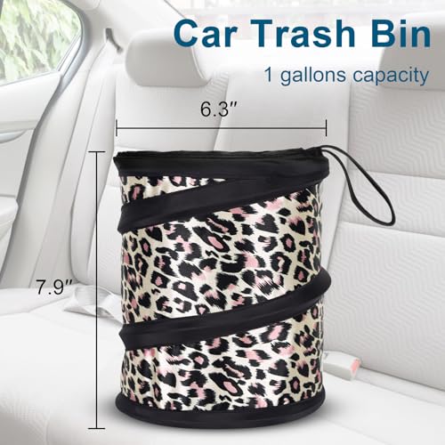 Car Trash Can (Leopard Print / 1 Gallons-2 Packs)