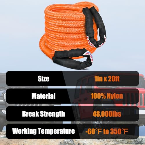 1in x 20ft Kinetic Recovery Rope (1in x 20ft Rope)