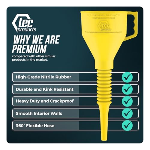 FlexAll Long Flexible Oil Change Funnel (Yellow / Small)