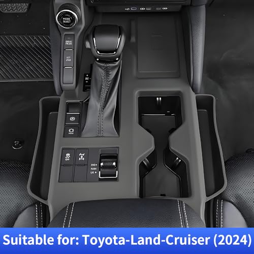 Car Center Console Organizer for Toyota Land Cruiser 2024 2025 2026 2027 Auto Interior Accessories Central Control Storage Panel Decoration Protection Cover Seat Middle Tray Frame Bag Trim