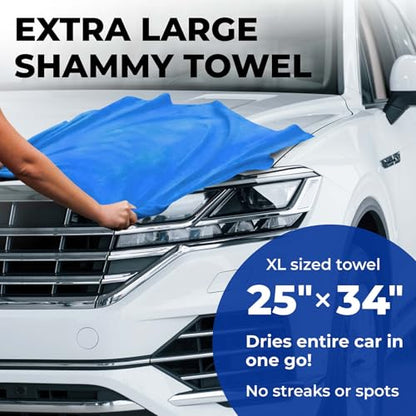 XL Shammy Towel for Car (Purple and Blue / 2 Pack (25” x 34”))