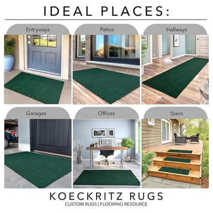 Heavy Duty Durable All Weather Indoor (4' x 14' (Rectangular) / Green)