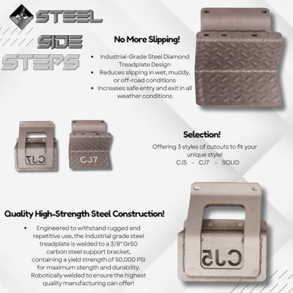 CJ5 Side Steps Compatible with Jeep © CJ Vehicles (CJ5)