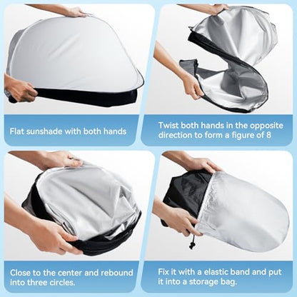 Car Windshield Sun Shade (Universal L (57" × 31"))
