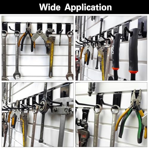Wave Slatwall Hooks (Black / 5"x10)
