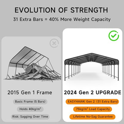 20x40 FT Metal Carport (20x40 FT)