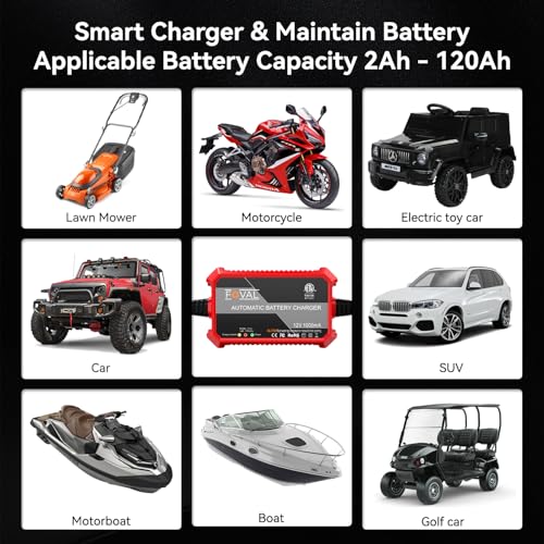 4 Pack] FOVAL Fully Automatic Trickle Battery Charger