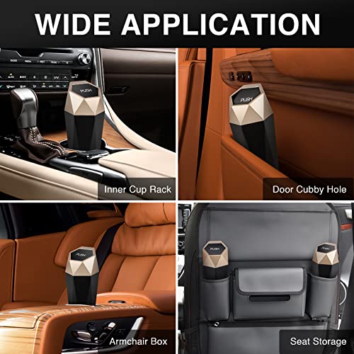 Car Trash Can with Lid (Gold-2Pcs)