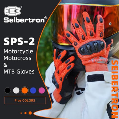 SPS 2 Unisex Touchscreen Road Racing Motorcycle MTB Sports Gloves Also fit BMX MX ATV Mountain Bike Bicycle Cycling Off (Orange SPS-2 / XS Youth)