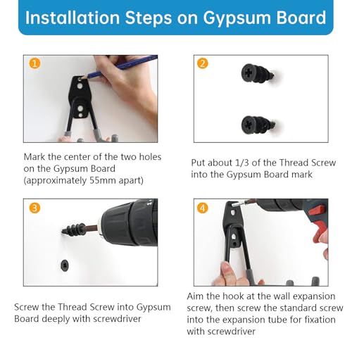 2 Pack Garage Storage Utility Hooks (Type O-Black)