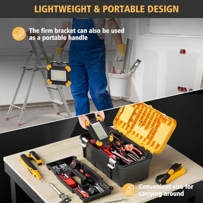 2 Pack Magnetic LED Work Lights (Black + Yellow (2 Pack))