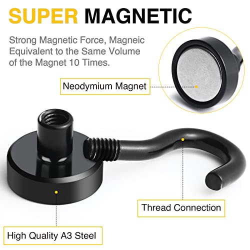 Magnetic Hooks (Black / 0.63in)