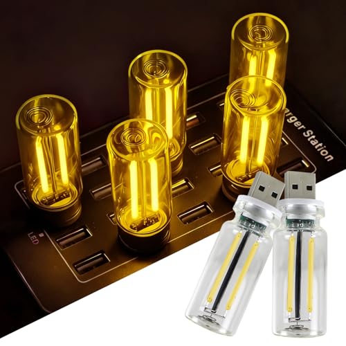 2 PCS USB Car Lights (Yellow / 2 pcs)
