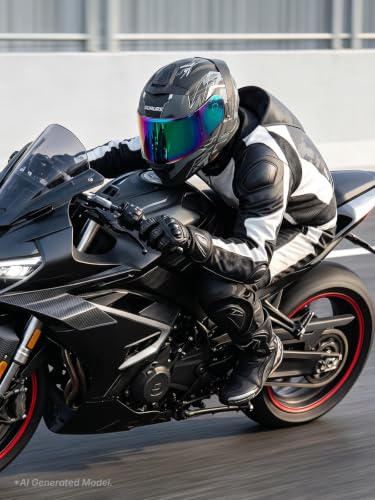 Modular Motorcycle Helmets Full Face Flip up Street Bike Motorcycle Helmet for Unisex Adult Matte Gray (Gray / Large)