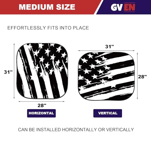 Windshield Sun Shade for Car 2 (US Flag / Medium)