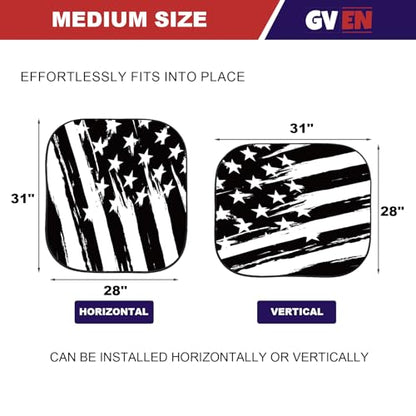 Windshield Sun Shade for Car 2 (US Flag / Medium)