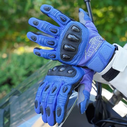 SPS 2 Unisex Touchscreen Road Racing Motorcycle MTB Sports Gloves Also fit BMX MX ATV Mountain Bike Bicycle Cycling Off (Blue SPS-2 / L Youth)