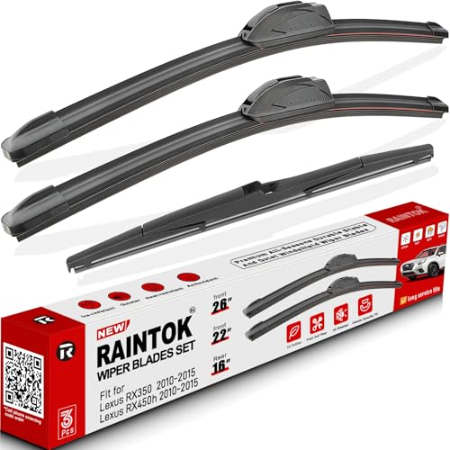 3 Pack Windshield Wiper Blades Replacement for Lexus RX350 2010 (26"+22"+16")