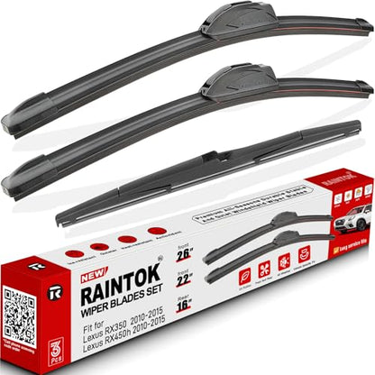 3 Pack Windshield Wiper Blades Replacement for Lexus RX350 2010 (26"+22"+16")
