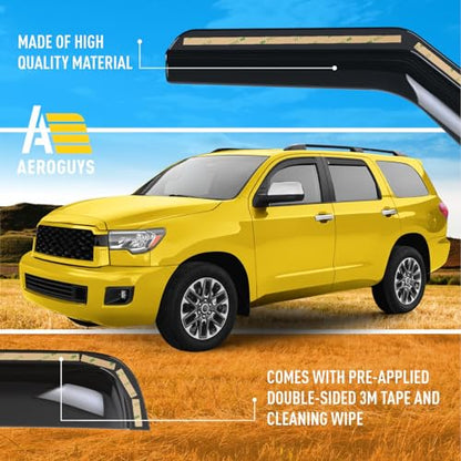 Extra Durable Window Deflectors in (For Toyota Sequoia 08-22)