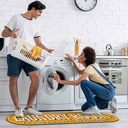 20" x 59" Oval Laundry Room Rug (Laundry Yellow Oval)