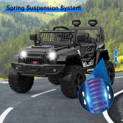12V Kids Electric Ride On Truck Car w (Black)