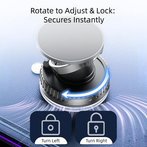 Magnetic Car Phone Mount for MagSafe (C. J36-White Base)