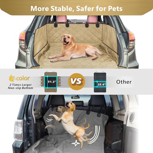 SUV Cargo Liner for Dogs (Khaki / Large Extended (With Flaps) 93")
