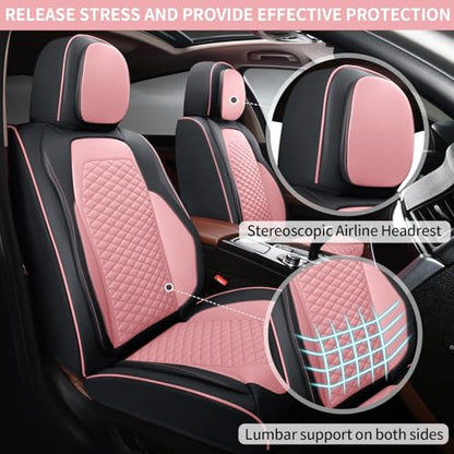 Car Seat Covers Full Set (5 PIECE / Pink)