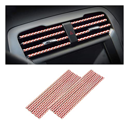 20PCS Bendable Car Air Vent Trim Strips (Red/Lattice)