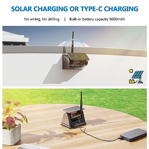 Magnetic Solar Wireless Backup Camera with 7" 1080P IPS DVR Monitor (7 inch - 1 camera)