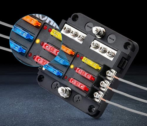 80Pcs) 10 Amp Standard Fuse, 10A Car Blade Fuses for Car/RV/Truck/SUV/Motorcycle/Boat (10A)