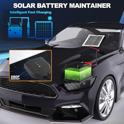 5W 12V Solar Trickle Charger Maintainer for Vehicle Batteries (5W)