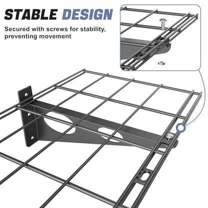 2 Pack Garage Wall Shelves (Black / 12*48inch)
