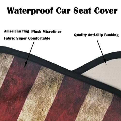 Car Seat Cover Protector Front Seats (2Pcs Front Seat Towel / American Flag)