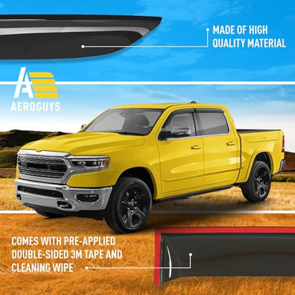 Extra Durable Window Deflectors Tape (For Dodge RAM 19-26 Crew Cab)