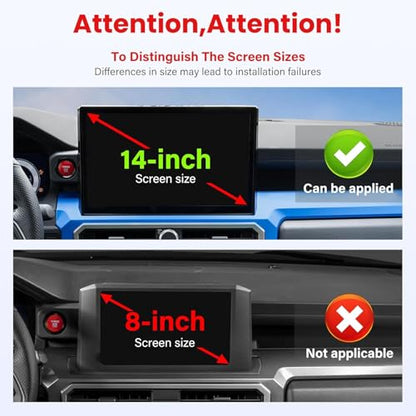 Car Phone Holder Fit for Toyota Tacoma 2024 2025 2026 W (For Toyota Tacoma 2024-2026 14inch)