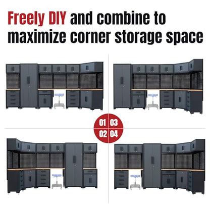 15 Piece Corner Garage Storage Cabinet System (Set)