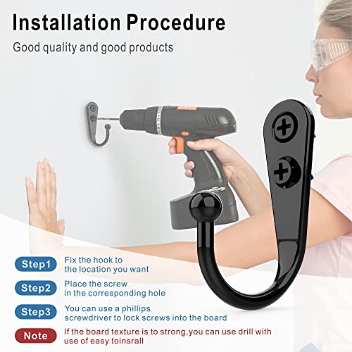 15 Pack Black Wall Mount Hooks for Hanging Coats & Towels (15PCS Black Hooks)