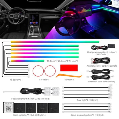 Dreamcolor Acrylic Interior Car LED Strip Light with Wireless APP (Dreamcolor 18 in 1)