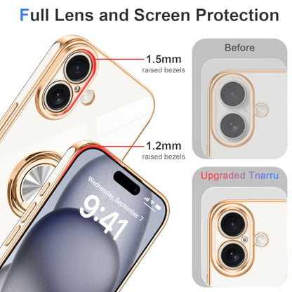 Designed for iPhone 17 Case with Ring Stand Slim White (White / 6.3'' iPhone 17)