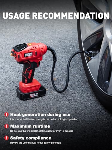 Portable Tire Inflator for Car (20V/12V Dual Power)