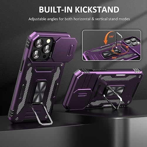 Heavy Duty Phone Case for 15 ProCase with Camera Cover (★ iPhone 15 Pro 【6.1 inches】 / Purple)