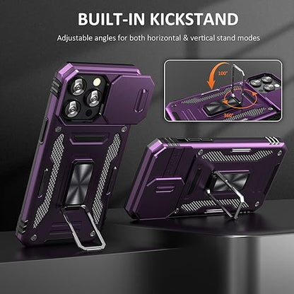 Heavy Duty Phone Case for 15 ProCase with Camera Cover (★ iPhone 15 Pro 【6.1 inches】 / Purple)