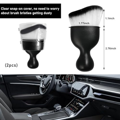 2 PCS Car Detailing Brush (White/Black / 2 PCS)