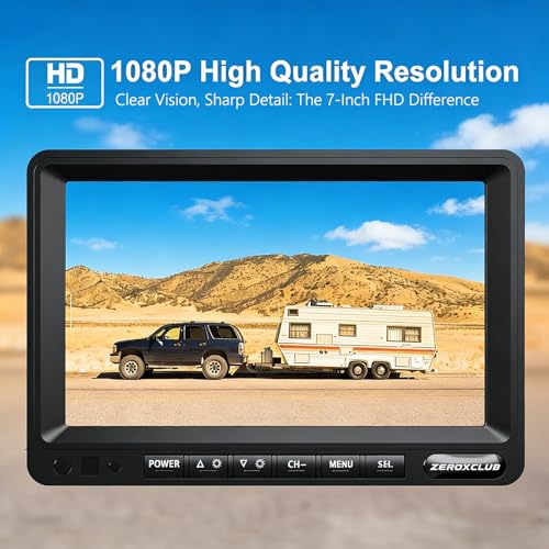 Digital Wireless Backup Camera System Kit for RV (grey / 7'' 2 CAM)