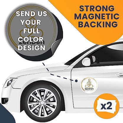 Custom Round Car Magnets 12 Inch 2 Pack (12" Round)