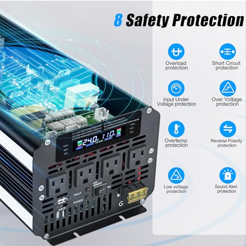5000 Watt Power Inverter 24V to 110V 120V for Vehicle (24V-5000W-Standard)