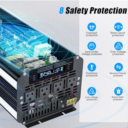 5000 Watt Power Inverter 24V to 110V 120V for Vehicle (24V-5000W-Standard)